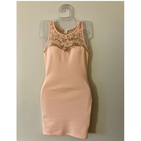 light pink bodycon mini dress